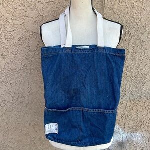 GAP Open Denim Jean Tote Bag Cardmember Exclusive